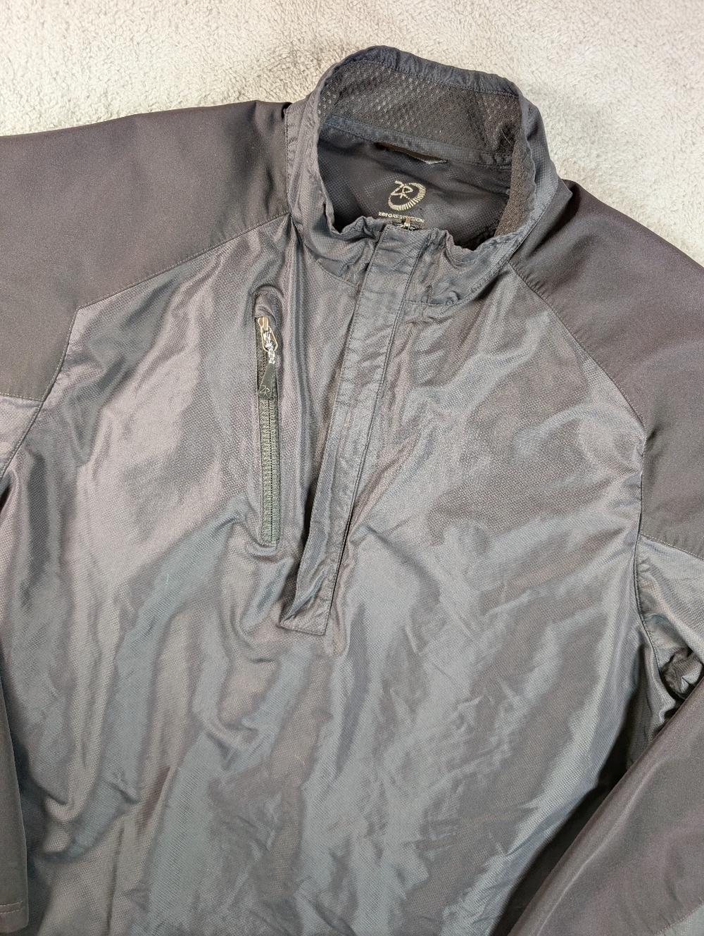 Zero Restriction 1/4 Zip Pullover Mens XL Black Golf‎ Windbreaker Jacket